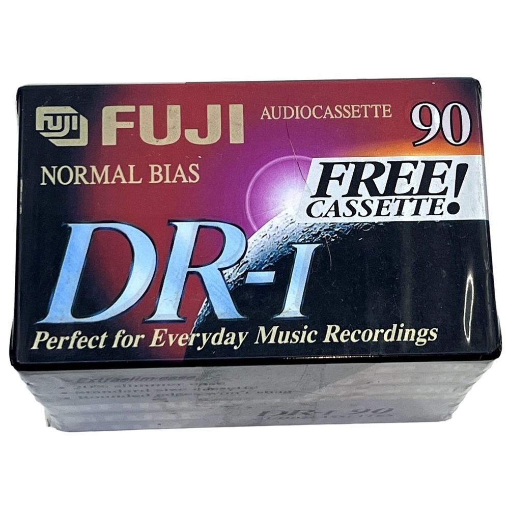 Fuji DR-I 90 Normal Bias Audiocassette Tape Set Of‎ 5 With Free Cassette